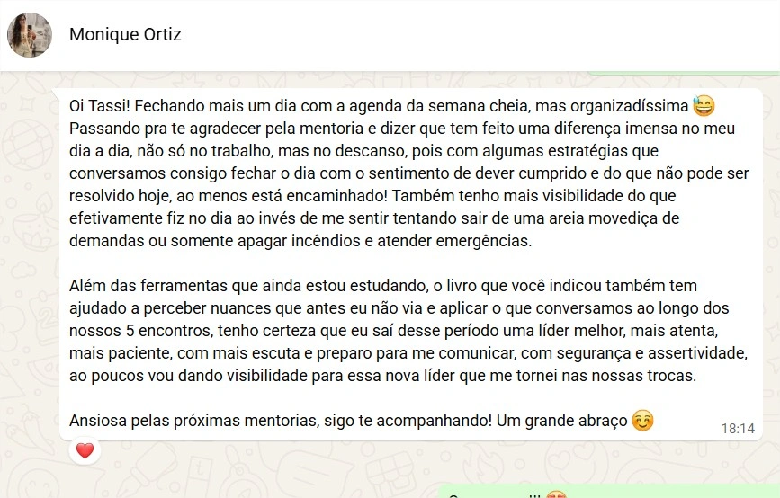 Depoimento real de participante da Mentoria Líder Estrategista